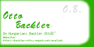 otto backler business card